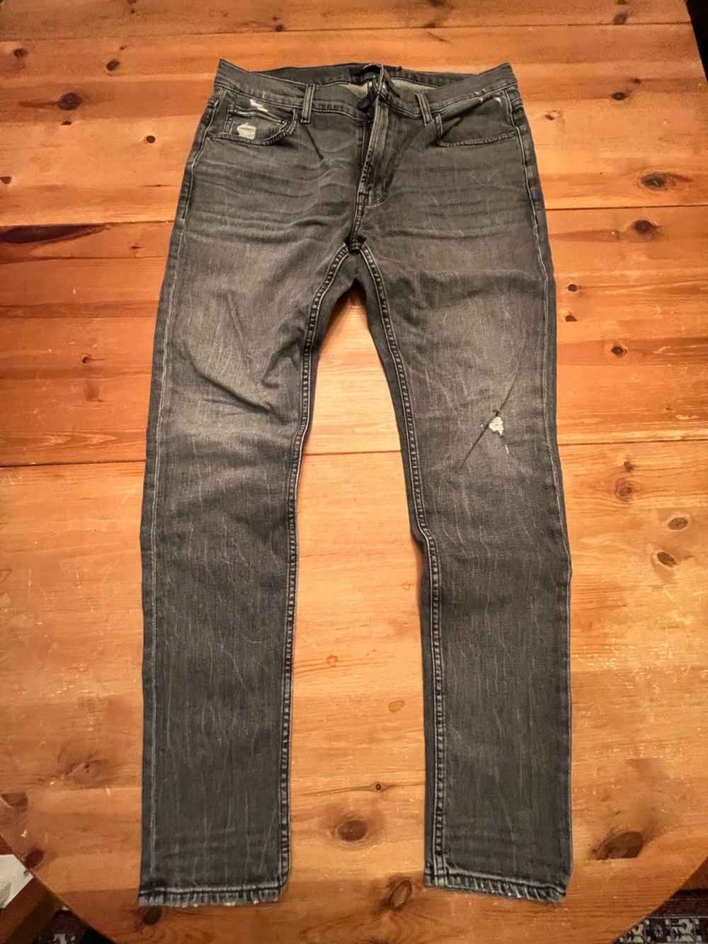 Men's Distressed Hudson Slim Fit Jeans - Grey size 33